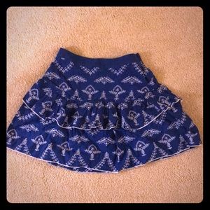 Vera Moda Blue Embroidered Mini Skirt，ASOS
